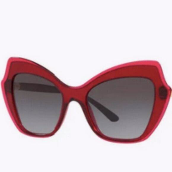 Dolce and Gabbana 52mm Cat Eye Sunglasses Red - Picture 3 of 12